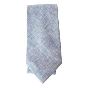 TOMMY HILFIGER Blue Melange Solid Gingham Tail Linen Classic Tie